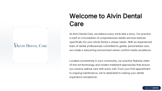 Transform Your Smile, Improve Your Health — Alvin Dental Care