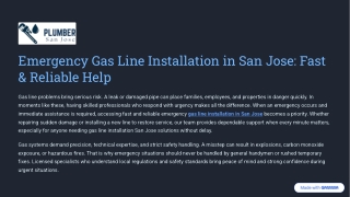 Emergency Gas Line Installation in San Jose Fast & Reliable Help