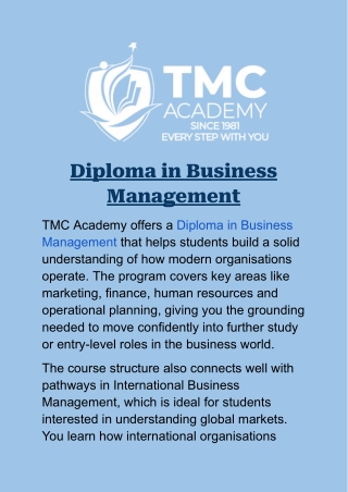 Diploma in Business Management: Build Practical Skills for a Strong Career Start