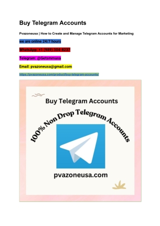 Get Verified Telegram Accounts Now | Buy from Pvazoneusa - Fast & Easy