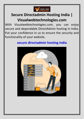 Secure Directadmin Hosting India  Visualwebtechnologies.com