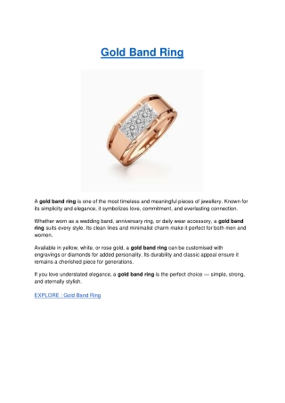 A Timeless Look at the Elegance of a Gold Band Ring