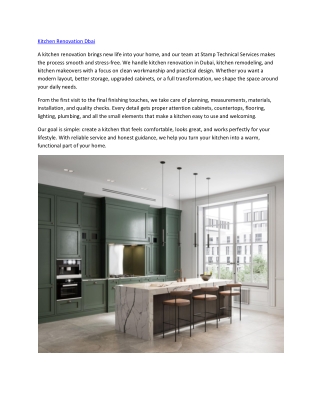 Kitchen Renovation Dubai