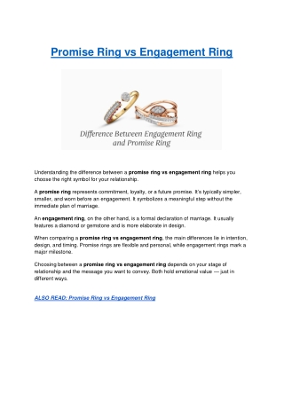 A Clear Guide to the Difference Between a Promise Ring and an Engagement Ring