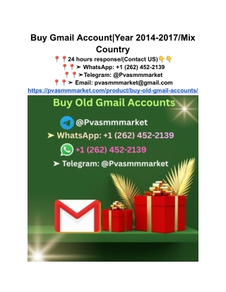 Buy Gmail Account_Year 2014-2017_Mix Country