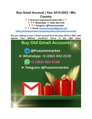 Buy Gmail Account _ Year 2014-2023 _ Mix Country