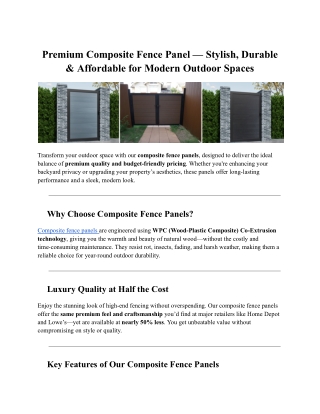 composite fence panel