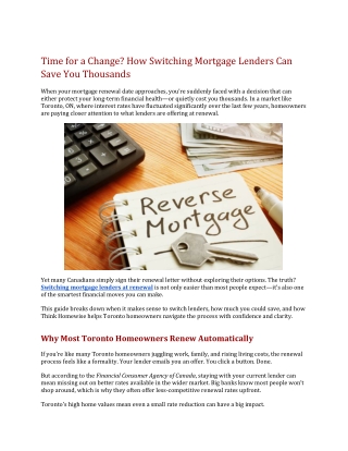 How Switching Mortgage Lenders Can Save You Thousands.docx