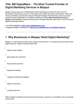 Digital Marketing Services in Miyapur