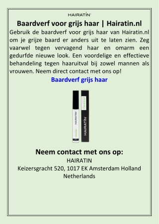Baardverf voor grijs haar  Hairatin.nl