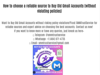 How to choose a reliable source to Buy Old Gmail Accounts (without violating policies)
