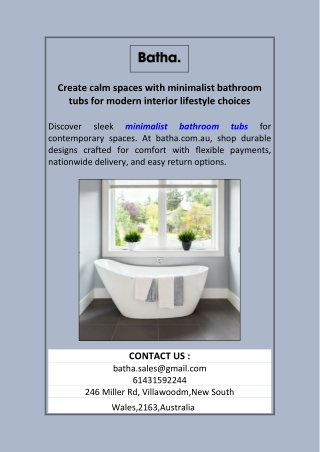 Create calm spaces with minimalist bathroom tubs for modern interior lifestyle choices