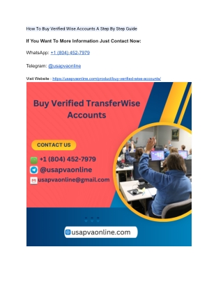 How To Buy Verified Wise Accounts A Step By Step Guide