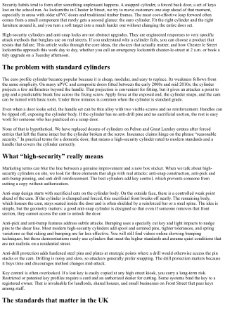 Chester le Street Locksmiths: High-Security Cylinders and Anti-Snap Locks