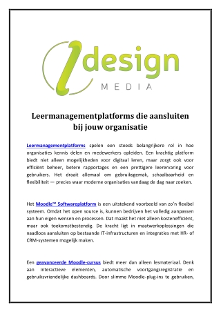 Leermanagementplatforms die aansluiten bij jouw organisatie - Ldesign Media