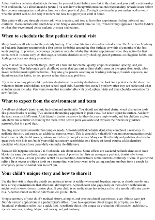 Pediatric Dentist Consultation: Questions to Ask at Your First Visit