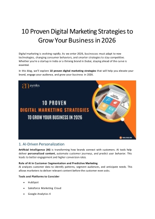 10 Proven Digital Marketing Strategies to Grow Your Business in 2026