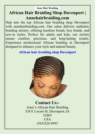 African Hair Braiding Shop Davenport  Annehairbraiding.com