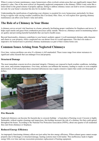 The Impact of Neglecting Your Chimney on Home Value.