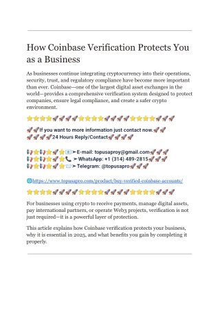How Coinbase Verification Protects You as a Business