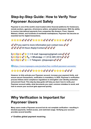 Step-by-Step Guide_ How to Verify Your Payoneer Account Safely