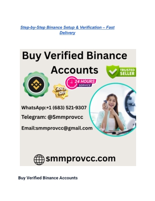 Step-by-Step Binance Setup & Verification – Fast Delivery