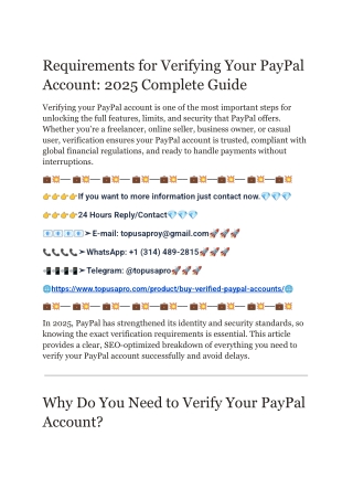 Requirements for Verifying Your PayPal Account_ 2025 Complete Guide