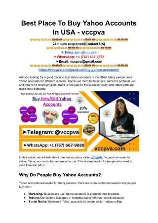 Best Place To Buy Yahoo Accounts In USA - vccpva