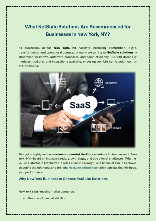 What NetSuite Solutions Are Recommended for Businesses in New York NY