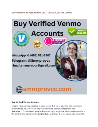Buy Verified Venmo Accounts from USA – Quick & 100% Safe Delivery
