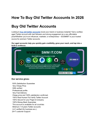 How To Buy Old Twitter Accounts In 2026