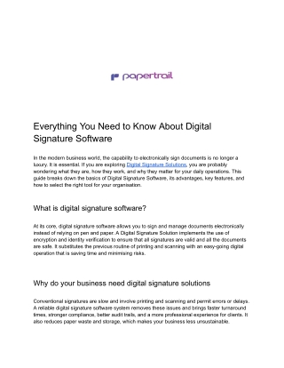 Everything You Need to Know About Digital Signature Software