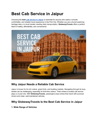 Best Cab Service in Jaipur