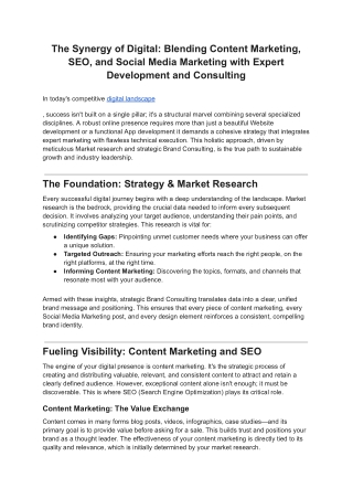 The Synergy of Digital: Blending Content Marketing, SEO, and Social Media Market