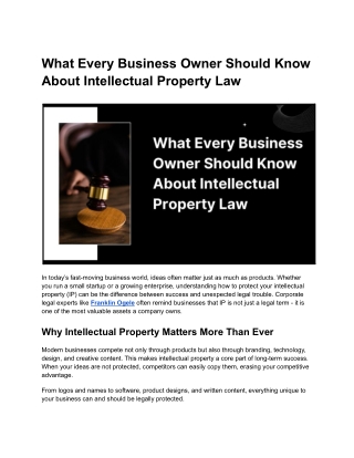 Protect Your Ideas: What Every Entrepreneur Should Know About IP Law
