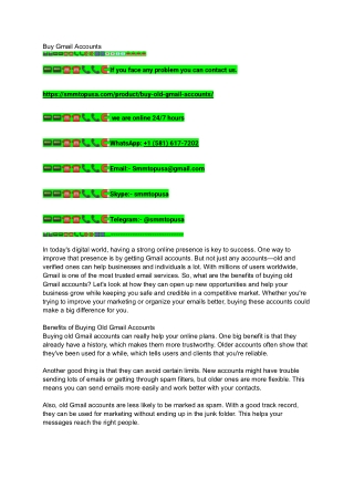 Benefits of Buying Old Gmail Accounts 2025