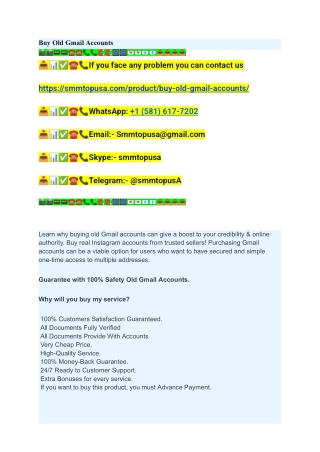 Best Site to Buy Old Gmail Accounts