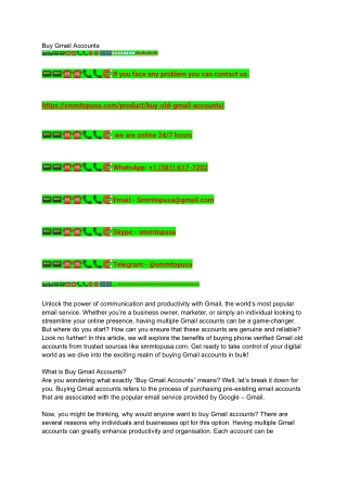 Buy Gmail Accounts In Bulk [Aged And Verified]