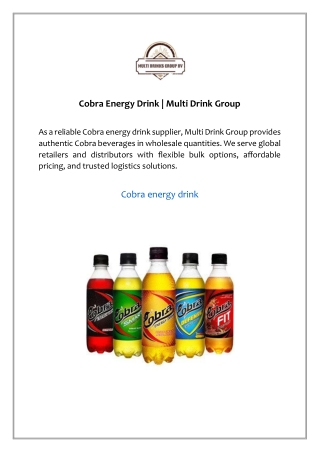 Cobra Energy Drink | Multi Drink Group