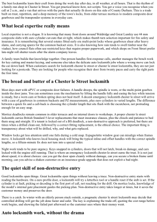 Family-Run Chester le Street Locksmith with Local Expertise