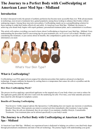 The Journey to a Perfect Body with CoolSculpting at American Laser Med Spa - Mid