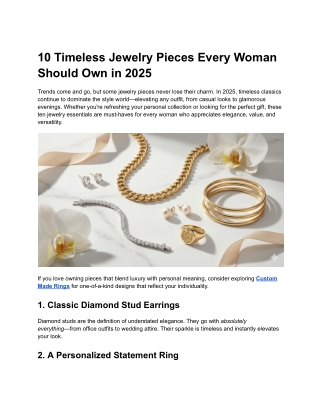 10 Timeless Jewelry Pieces Every Woman Should Own in 2025