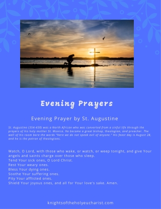 Evening Prayers for Catholics Downloadable Daily Devotions