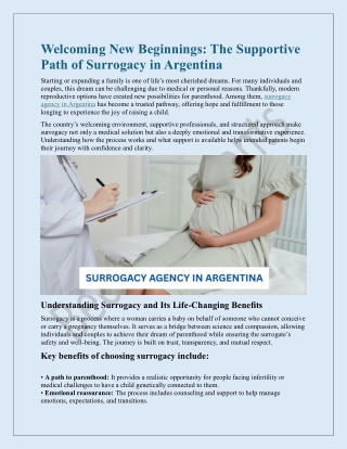 Welcoming New Beginnings - The Supportive Path of Surrogacy in Argentina