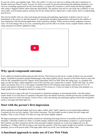 Website Speed Wins: Rocklin Web Design Agency Checklist
