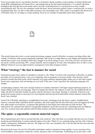 Social Cali of Rocklin Social Media Marketing Agency: Strategies That Work