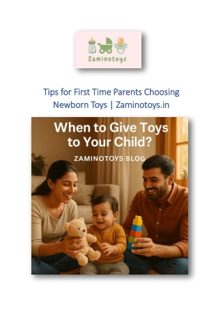 Tips for First Time Parents Choosing Newborn Toys | Zaminotoys.in