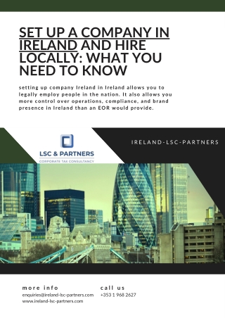 Set Up a Company in Ireland and Hire Locally- What You Need to Know