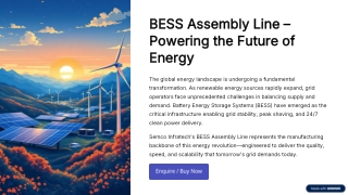 BESS Assembly Line Powering the Future of Energy