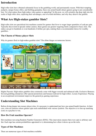 Why High Roller Slot Machine Are Worth the Wager